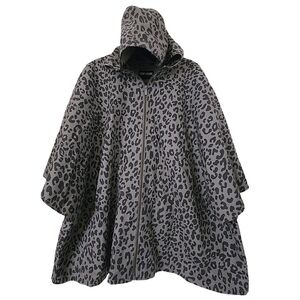Centigrade Water Resistant Poncho Jacket Gray Print Zip (XL)